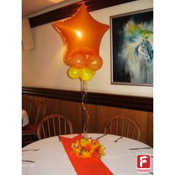 Balao-metalizado-Flexmetal-Estrela-laranja-liso-arranjo-de-mesa-arranjo-festa