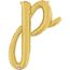 balao-metalizado-em-formato-de-letra-p-cursiva-dourada-grabo-34716G-Letter-P-Script-Gold